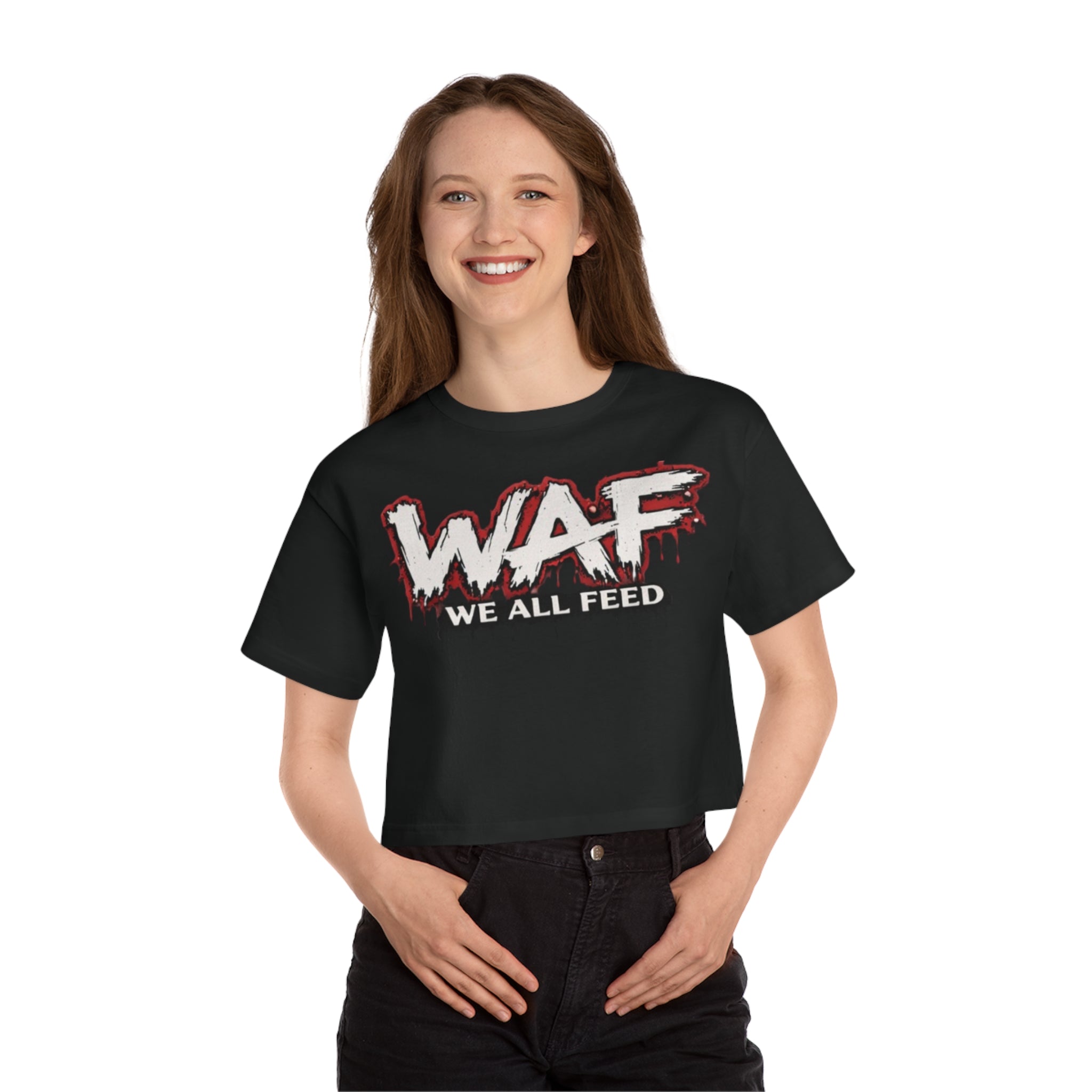 WAF "We All Feed" Cropped Tee