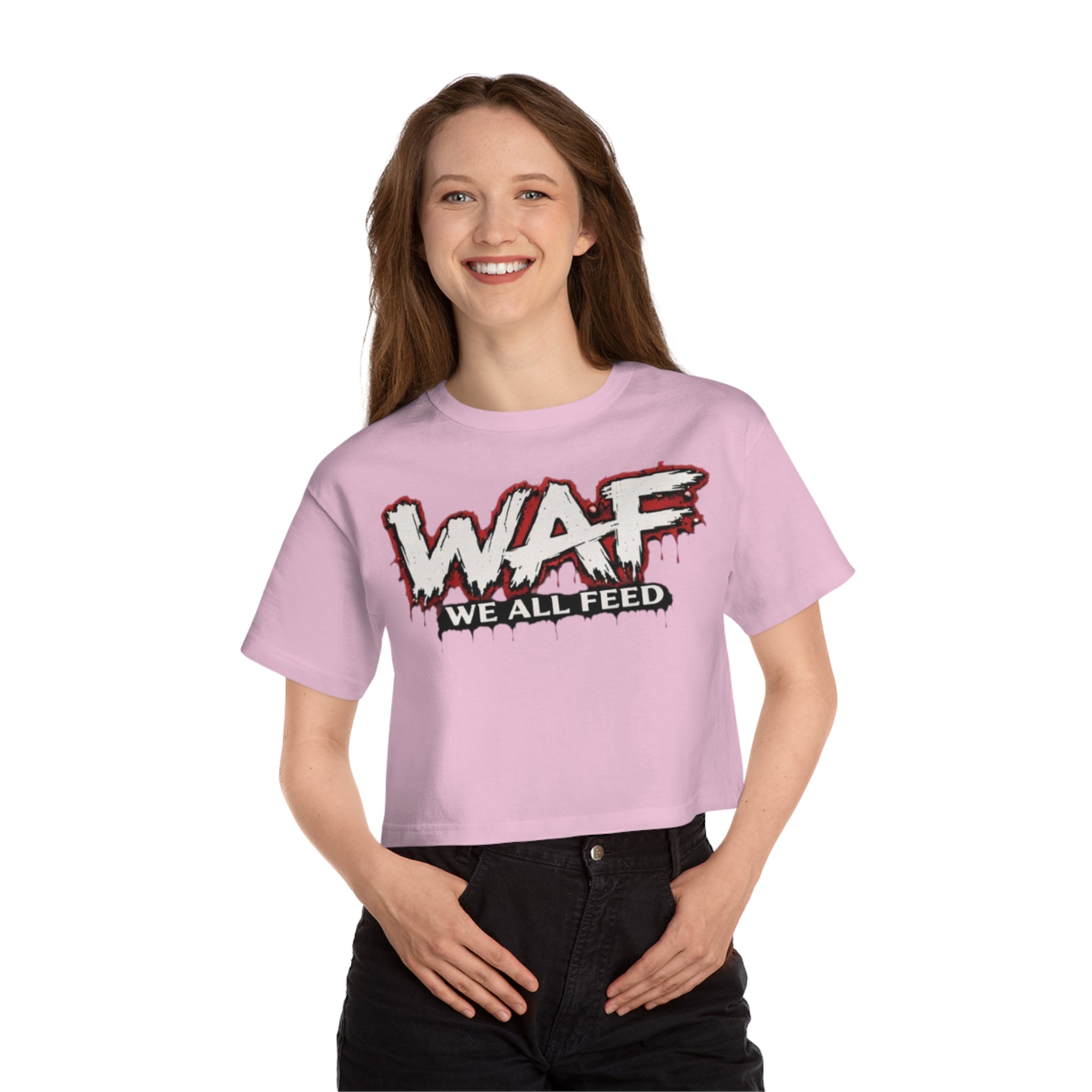 WAF "We All Feed" Cropped Tee